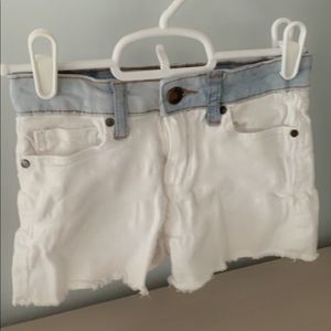 White jean shorts